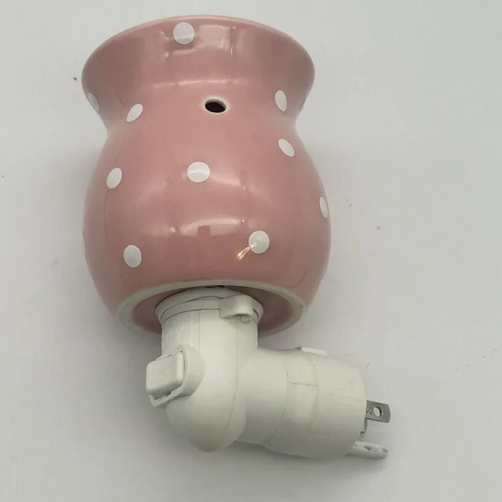Scentsy Gumdrop Pink Polka Dot Mini Plug-In Wax Warmer Night Light (Retired)